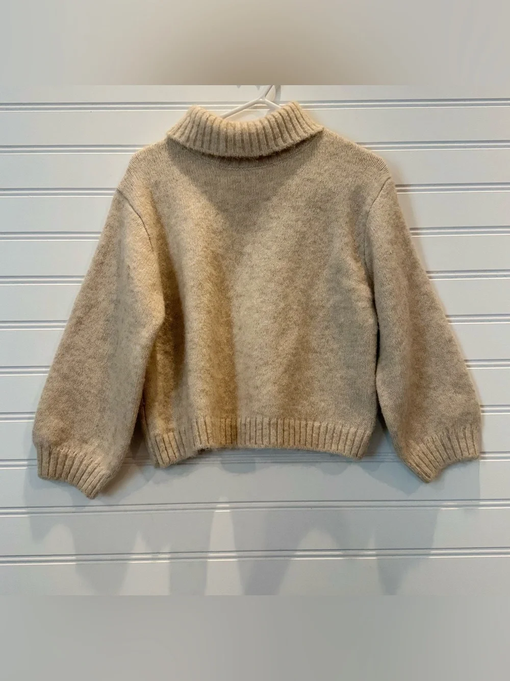 Zara Kids Oatmeal Beige Turtleneck Sweater 3Y Wool Blend